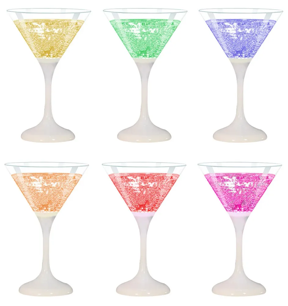 Confezione da 6 Bicchieri da Cocktail con 6 Colorazioni LED
