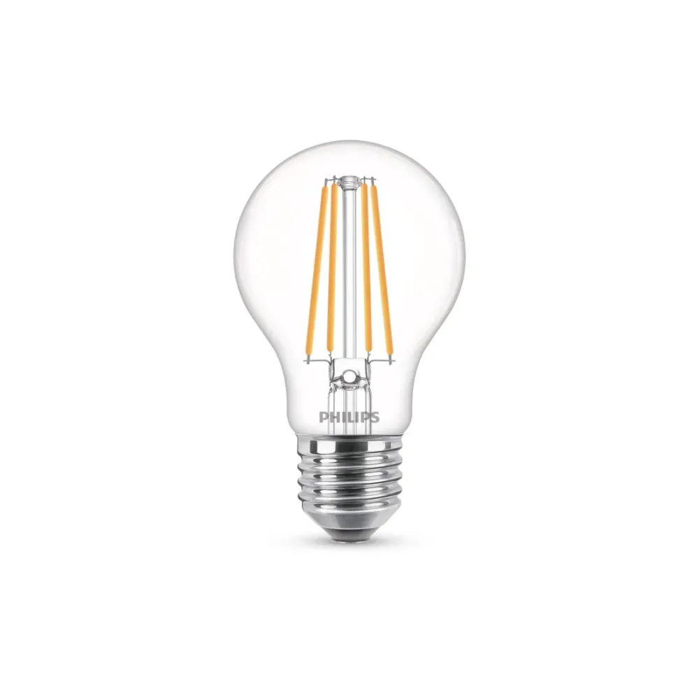Confezione 3 Lampadine LED E27 Philips 8,5W 1055 Lumen 2700K Trasparenti 75W
