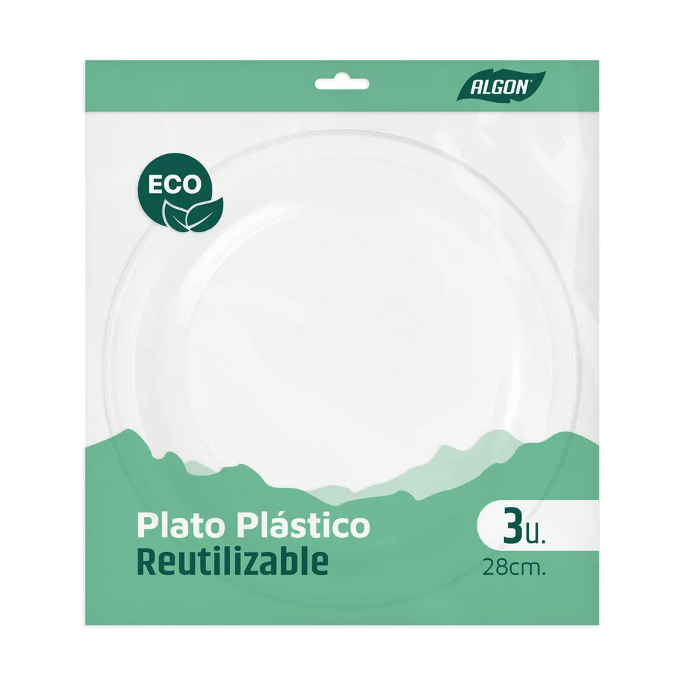 Conjunto de pratos Algon Plástico 28 cm 3 Peças (24 Unidades)
