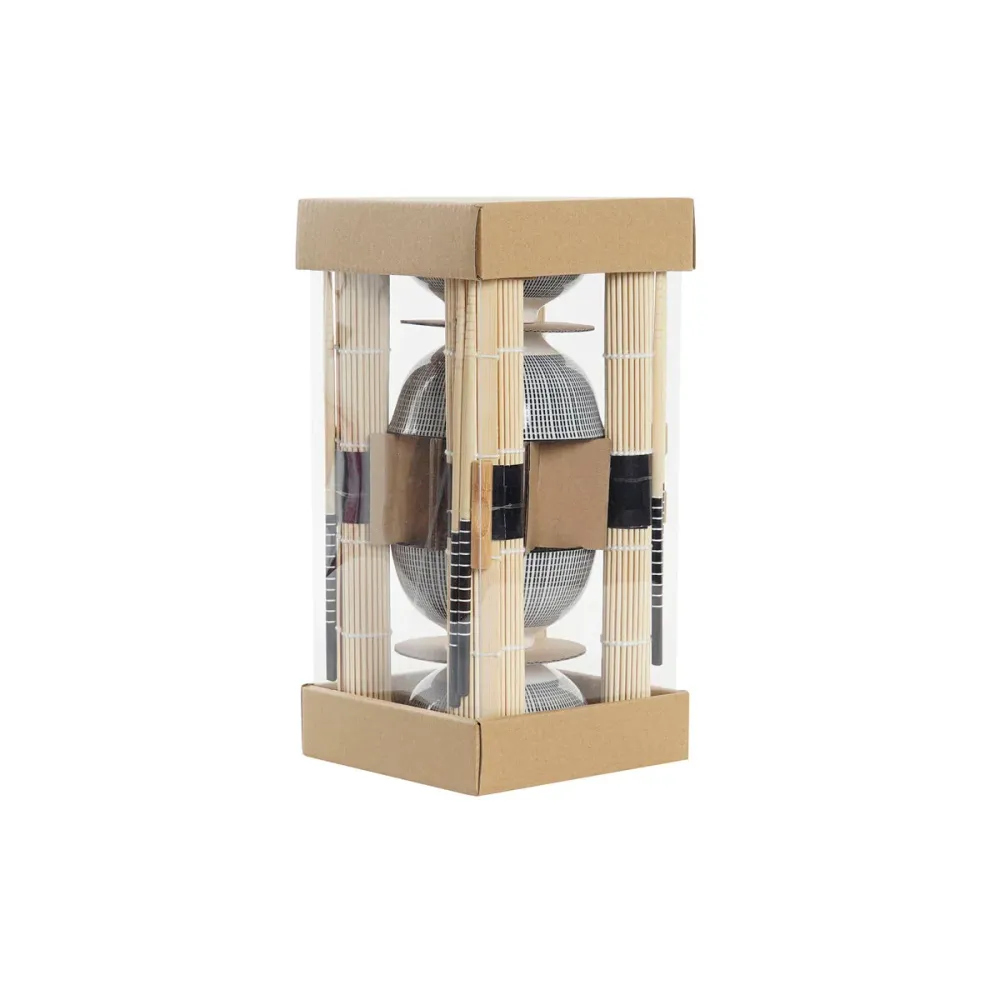 Conjunto de sushi DKD Home Decor 14,5 x 14,5 x 31 cm Preto Grés Oriental (16 Peças)