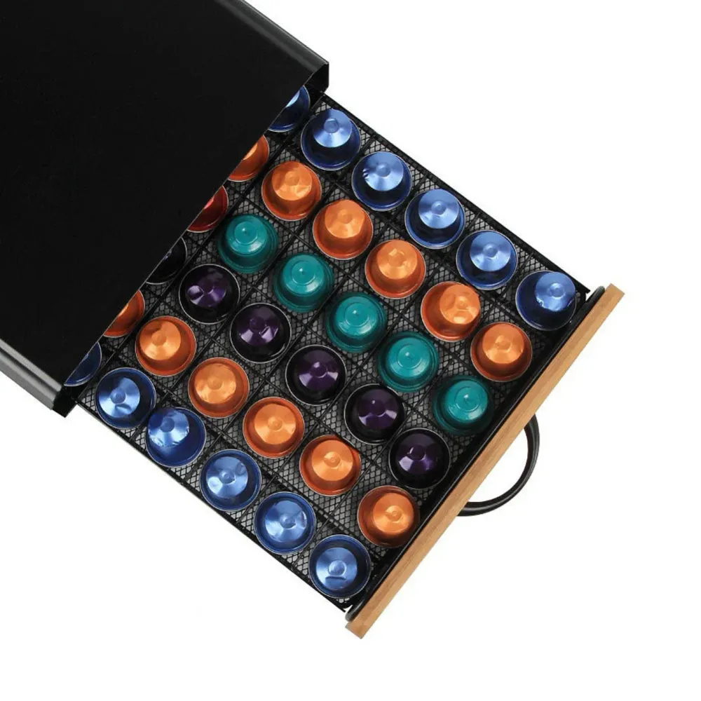 Contenitore Cassetto Porta Cialde Capsule Caffe Bustine Te Zucchero Metallo
