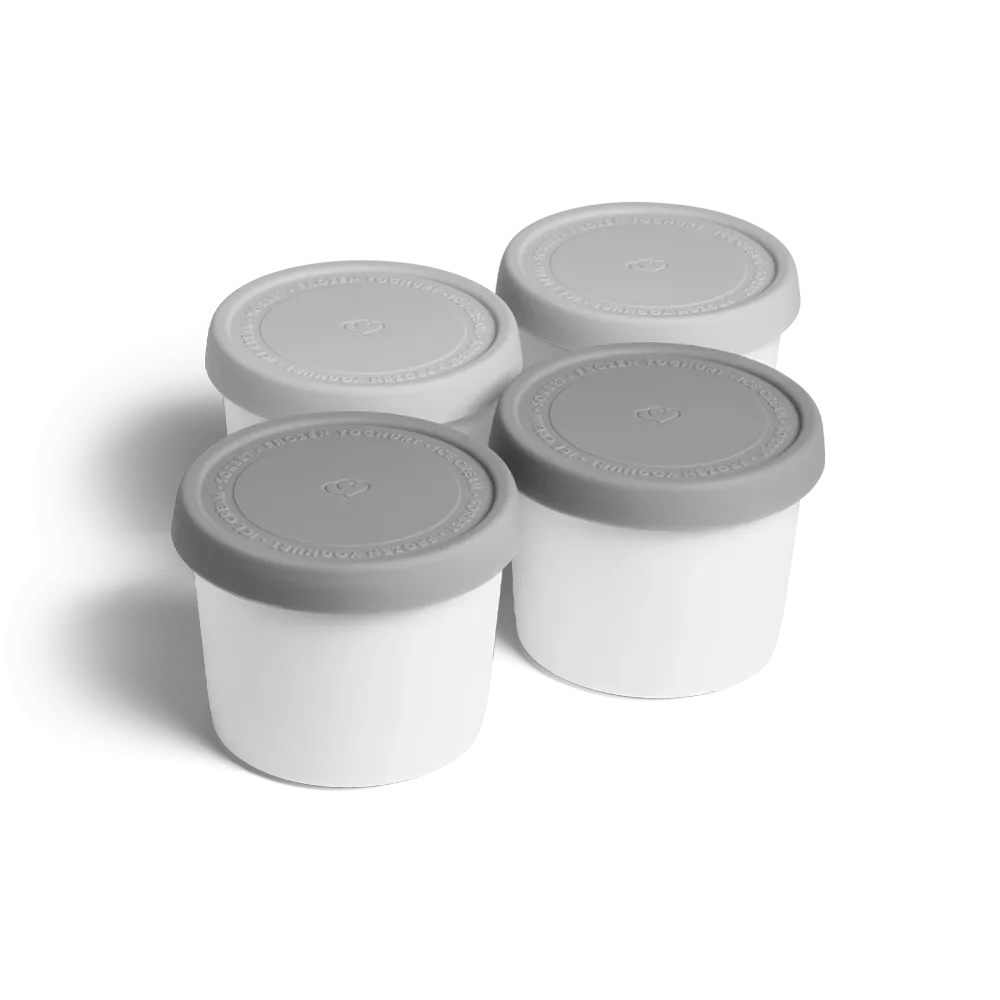 Contenitore di ghiaccio 4 set 400 ml, 8,2 x 10,5 cm, grigio-grigio/bianco senza BPA