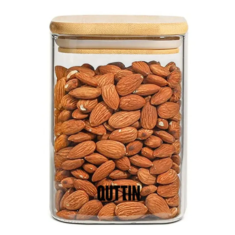 Contenitore per Conservare gli Alimenti Quttin Bambù Vetro Borosilicato 480 ml (12 Unità)