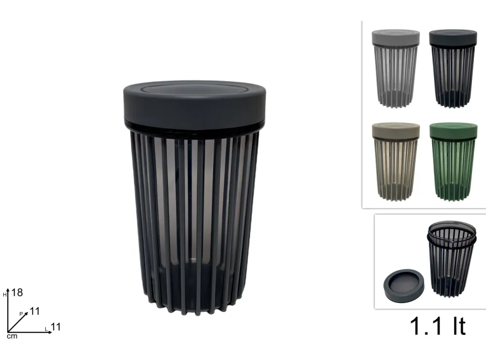 Contenitore plastica con tappo 1,1lt