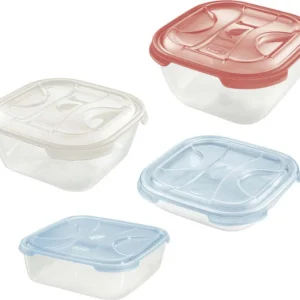 CONTENITORE QUADRO PLASTICA 'FRIGO BOX' lt0,5 cm 15,8x15,8xh.4,35 acqua tra Tontarelli