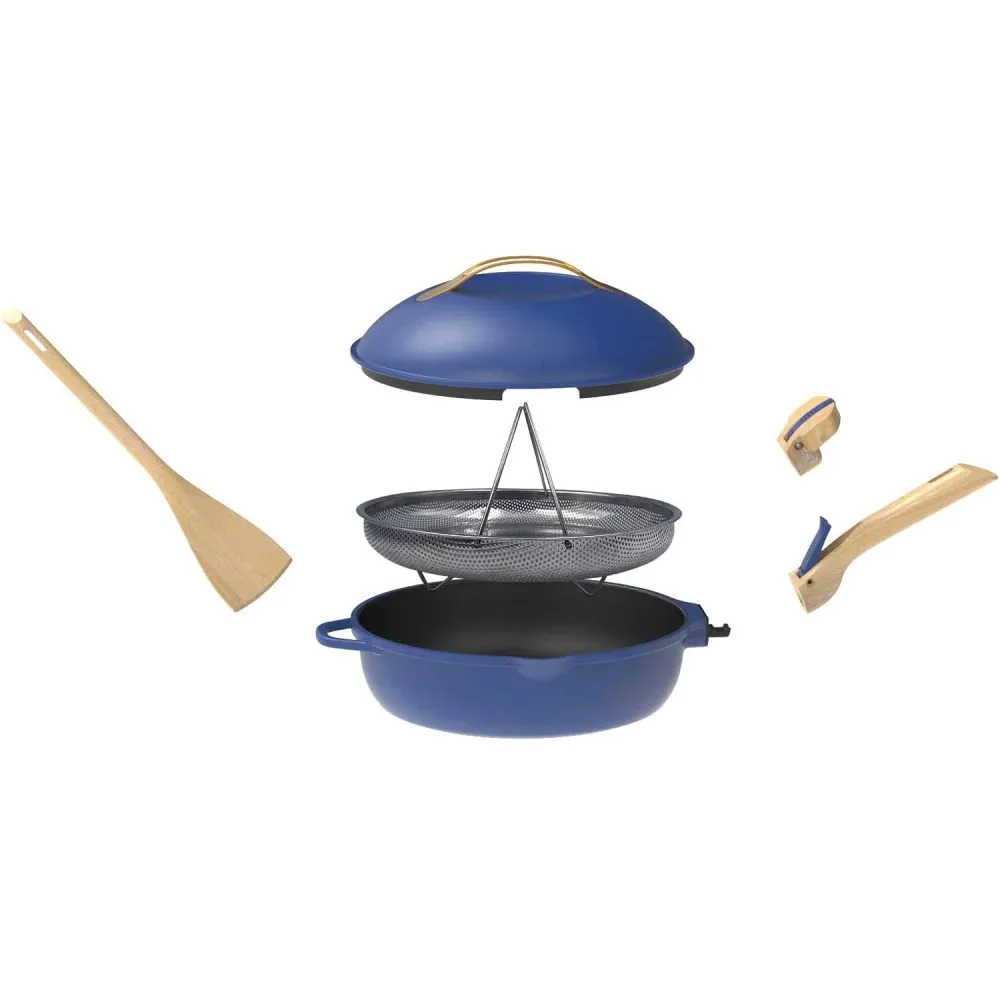 COOKUT La Favolosa Padella Casseruola Tegame 2 Manici 8 1 24cm Metallo Zaffiro