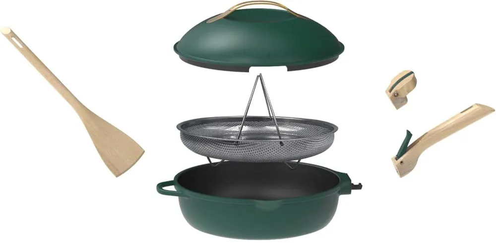 COOKUT - La Favolosa padella 8 1 - Un unico utensile, padella, casseruola, casseruola con 2 maniglie rimovibili, cestello...