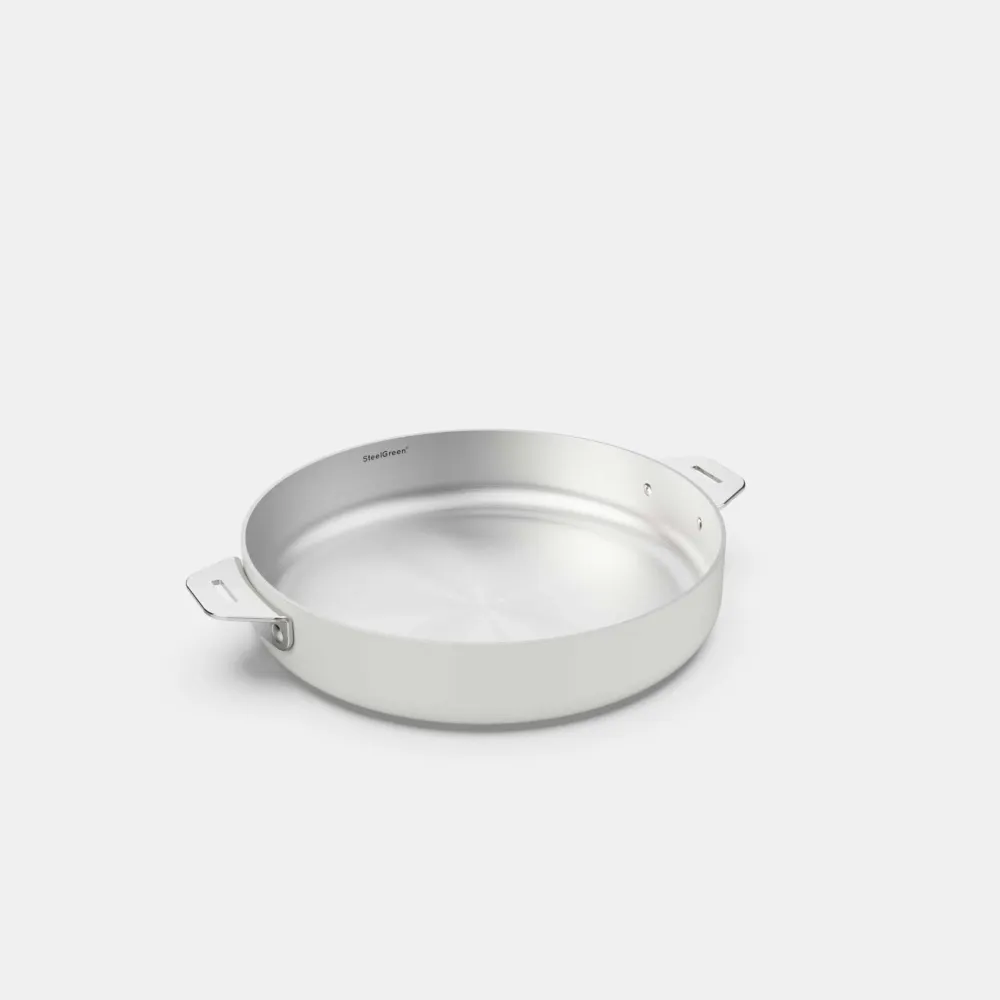 COOKUT La Meravigliosa Padella con Manici 24cm Bianco Acciaio Inox