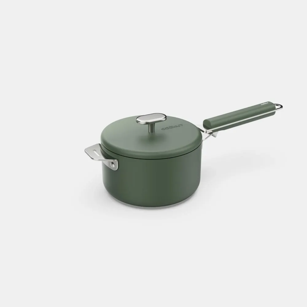 COOKUT La Meravigliosa Pentola Casseruola con Manici 16cm Verde Acciaio Inox