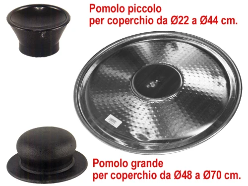 Coperchi e Pomoli per pentole caldaia alluminio. Prezzo per Pezzo.