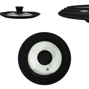 Coperchio vetro e silicone nero 16/18/20cm