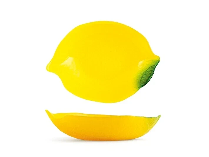 Coppa citrus vetro forma limone colore gialla cm 24.H&H