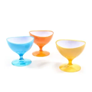Coppa dessert plastica stile contemporaneo 180 ml 3 colori assortiti - 10,5x10 cm - Mercury