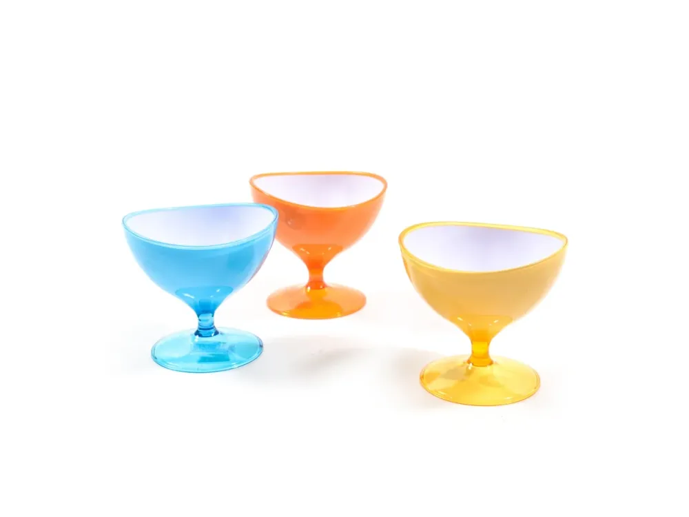 Coppa dessert plastica stile contemporaneo 180 ml 3 colori assortiti - 10,5x10 cm - Mercury