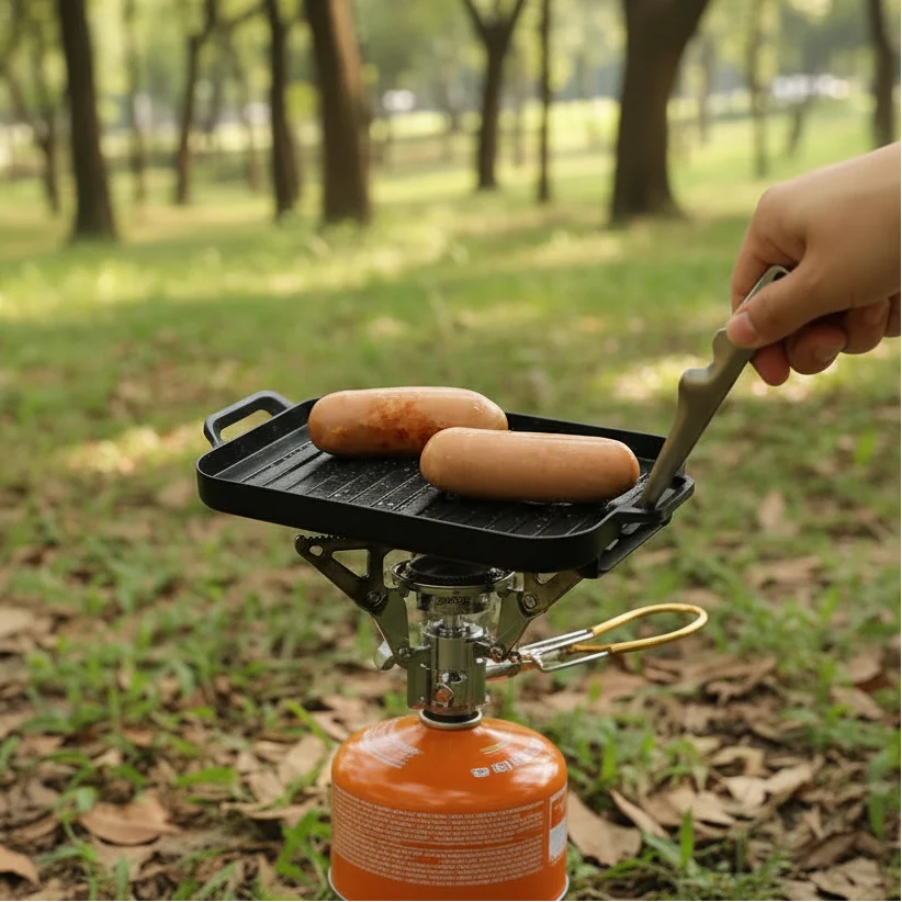 CAMPMASTER – Set di piccole piastre per griglia per cucina portatile all'aperto Cozey Maison