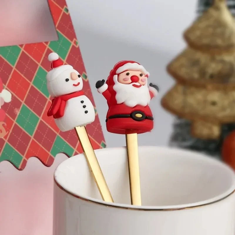 FESTIFORK – Set creativo di cucchiai di Natale e forchette per frutta per caffè e dessert Cozey Maison