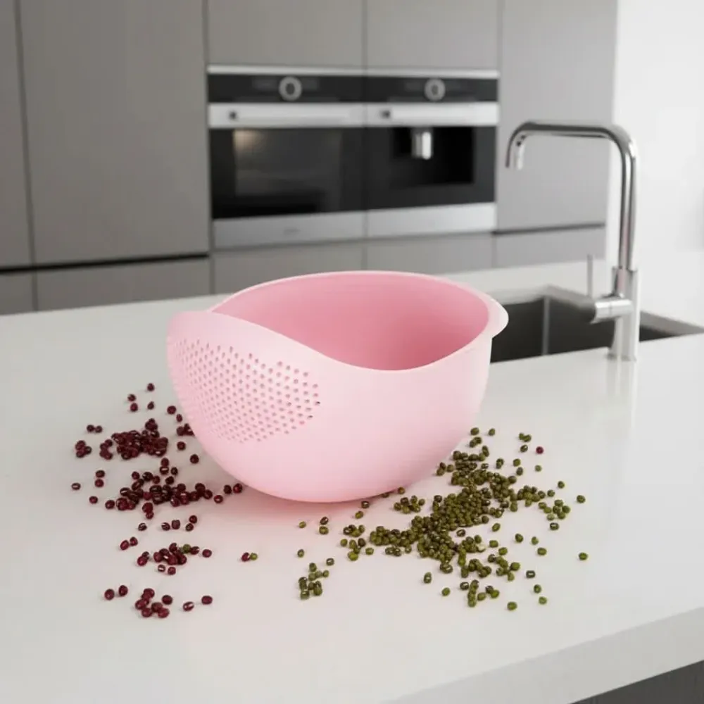 FLOWBOWL – Colino da cucina doppio strato per lavaggio e scolatura efficienti Rosa Cozey Maison