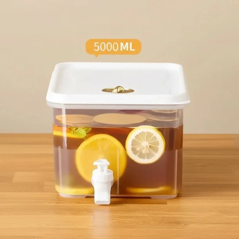 FLOWEASE – Distributore di acqua fredda da 5L con rubinetto Easy-Pour prova di perdite Cozey Maison