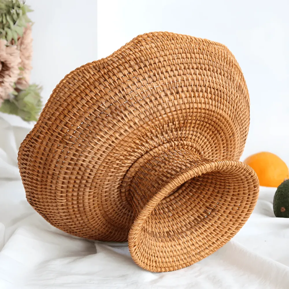 ORGANICBASK – Cesto per frutta rattan fatto mano con aspetto naturale Cozey Maison