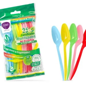 Cucchiaini Riutilizzabili Arcobaleno - 25pz