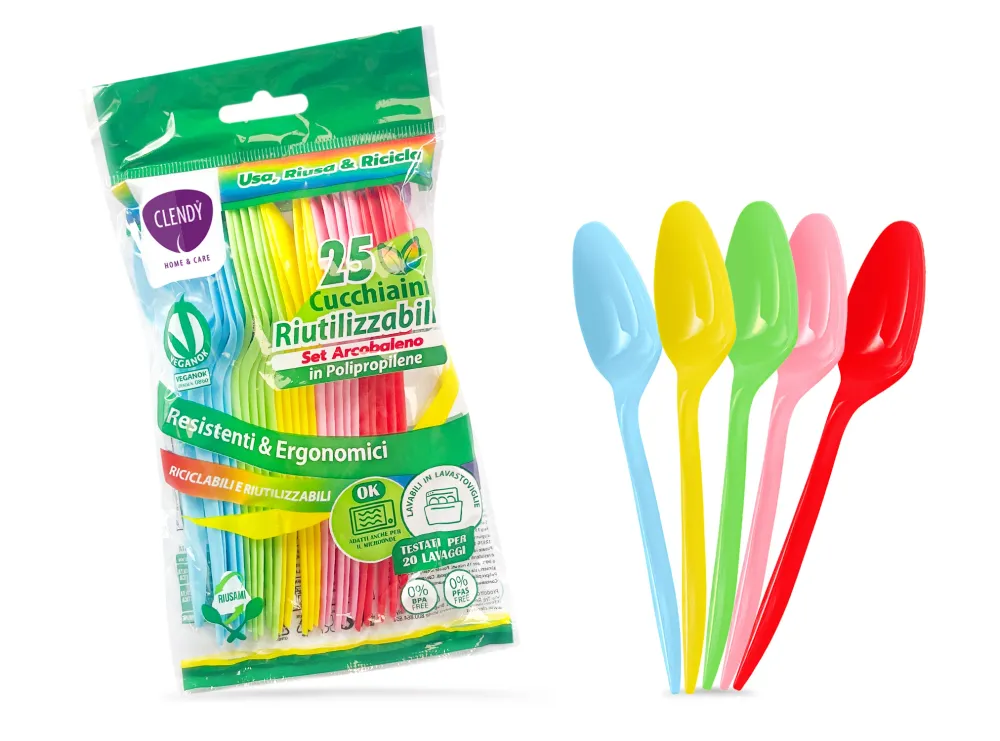 Cucchiaini Riutilizzabili Arcobaleno - 25pz