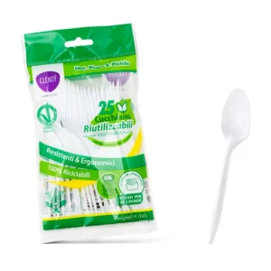 Cucchiaini Riutilizzabili Bianchi - 25pz