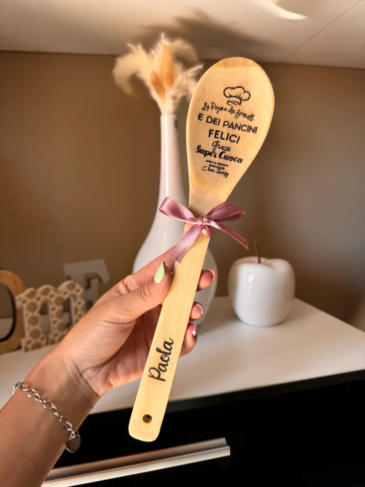 Cucchiaio legno personalizzato con dedica – Idea regalo originale