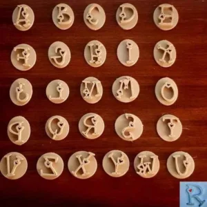 Cutter di 26 Lettere Timbro con il CUORE. Stampo Alfabeto