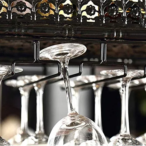 Portabicchieri di vino Portabicchieri metallo Scaffale per il soffitto di metallo, cinghiale bronzo nero Gardware per cali...