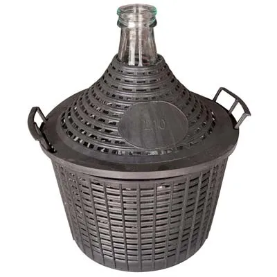 Damigiana Bocca Stretta Vestita Vetro/Plt Lt 5