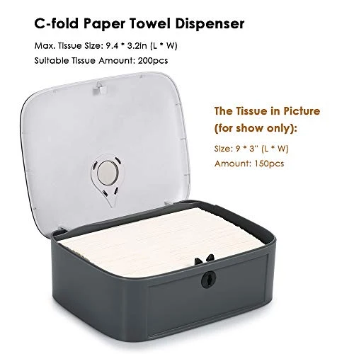 Decdeal CHUANGDIAN Dispenser per Asciugamani Parete,Senza Grey