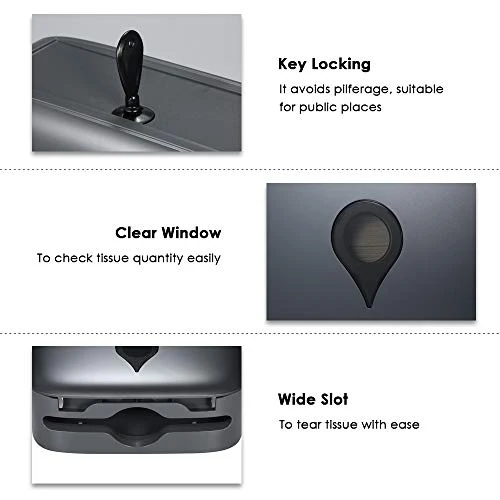 Decdeal CHUANGDIAN Dispenser per Asciugamani Parete,Senza Grey