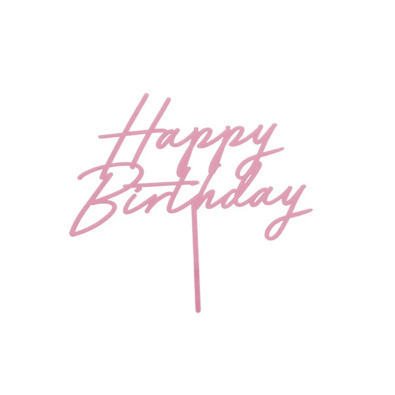 Decorazione per torta Buon Compleanno Rosa
