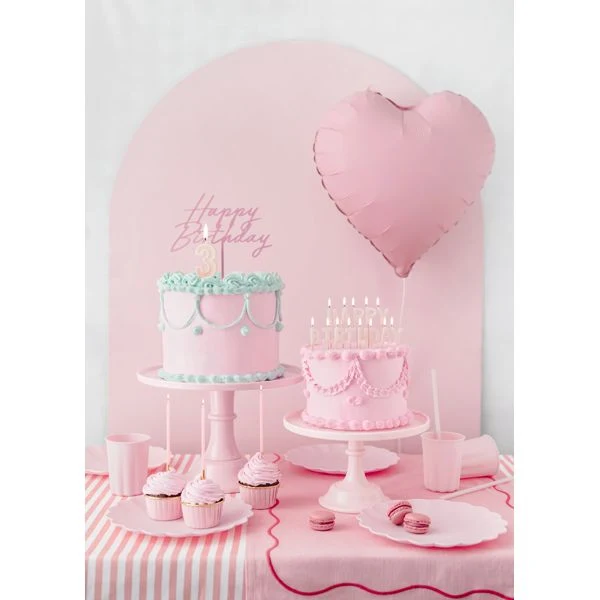 Decorazione per torta Buon Compleanno Rosa