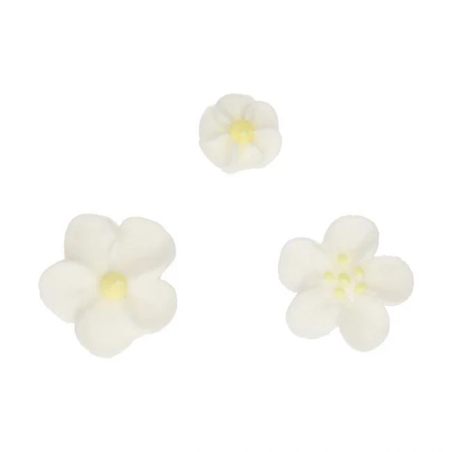 Decorazioni di zucchero - Fiori bianchi e gialli
