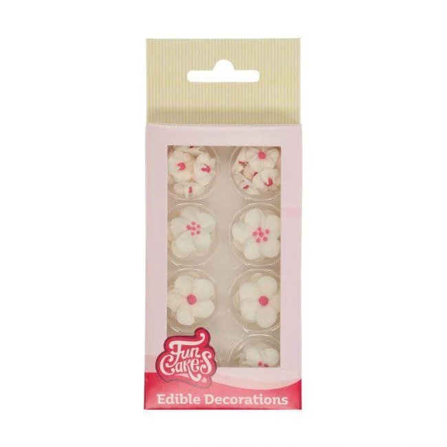 Decorazioni di zucchero - Fiori bianchi e rosa