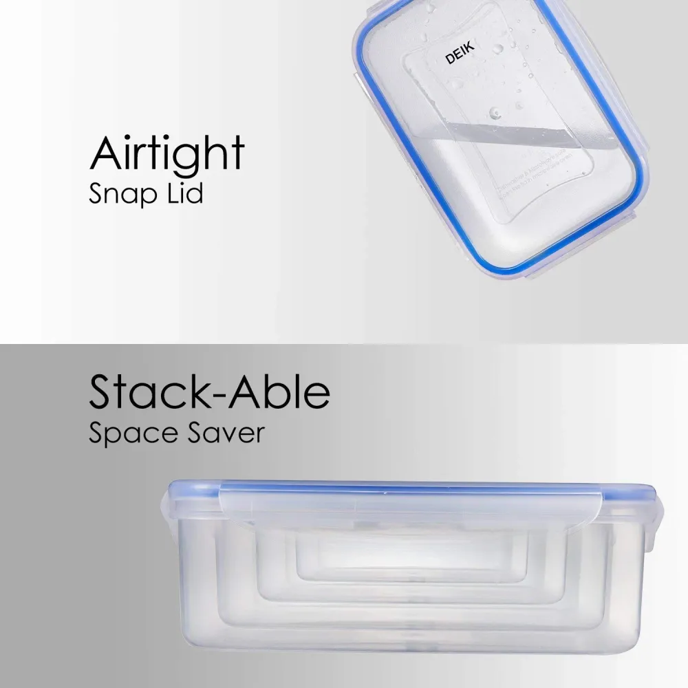 Deik Set di Contenitori per Alimenti 16-teilig, mehr als 5,5L, Trasparente