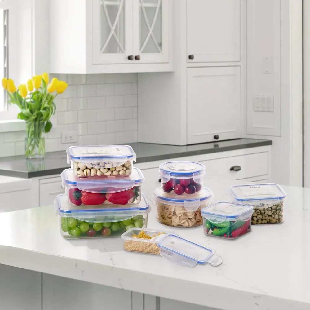 Deik Set di Contenitori per Alimenti 16-teilig, mehr als 5,5L, Trasparente