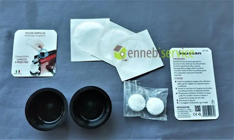Detergente anticalcare capsule "aquacaps" per macchine "lavazza modo mio" Aquasan