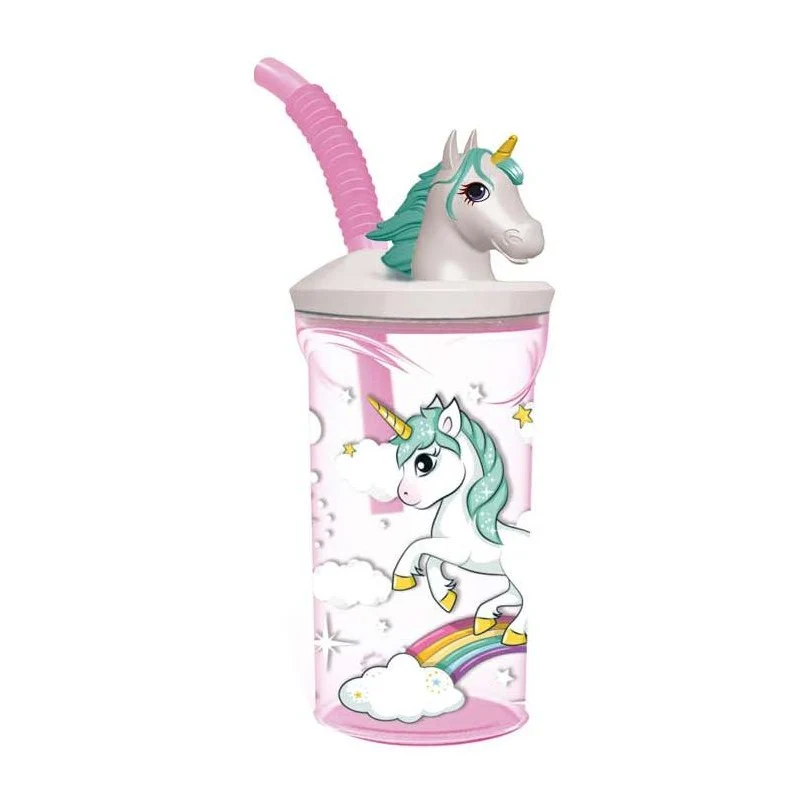DIM BICCHIERE C/CANNUCC 3D UNICORN