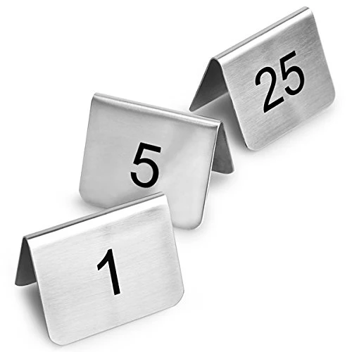 dine@drinkstuff - Set di numeri da tavolo acciaio inox, per ristoranti e...
