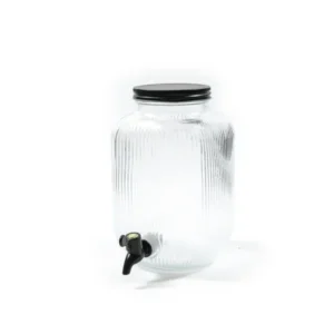 Dispenser con rubinetto 4 l vetro stile industrial 22x15x26 cm - Mercury
