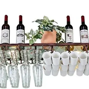 DJSMjbj Pannello Calice di Vetro Rack soffitto attaccatura del Supporto di Bottiglia del Vino Metallo Calice Bagagli unità...