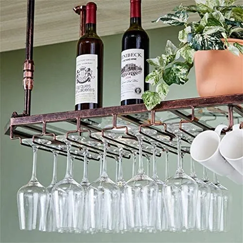 DJSMjbj Pannello Calice di Vetro Rack soffitto attaccatura del Supporto di Bottiglia del Vino Metallo Calice Bagagli unità...