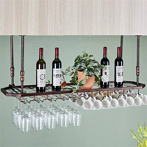 DJSMjbj Pannello Calice di Vetro Rack soffitto attaccatura del Supporto di Bottiglia del Vino Metallo Calice Bagagli unità...