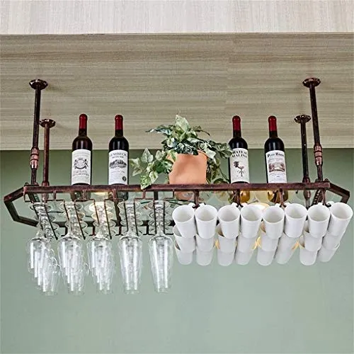 DJSMjbj Pannello Calice di Vetro Rack soffitto attaccatura del Supporto di Bottiglia del Vino Metallo Calice Bagagli unità...