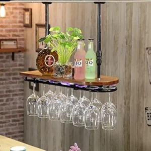 DJSMjbj - Portabicchieri da vino, da appendere, per soggiorno, bar, decorazione facile da installare, 1, 102*28*3.5cm