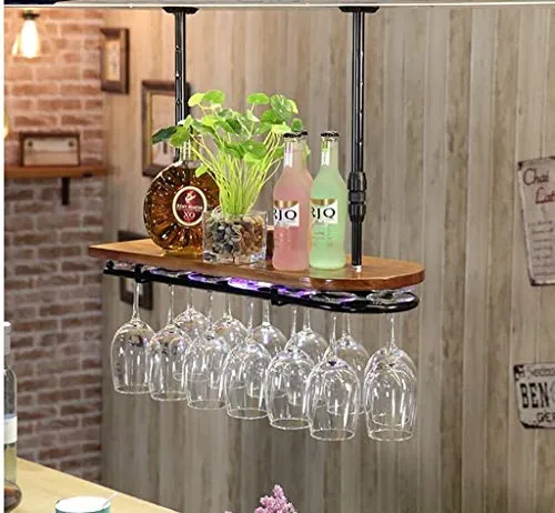 DJSMjbj - Portabicchieri da vino, da appendere, per soggiorno, bar, decorazione facile da installare, 1, 102*28*3.5cm