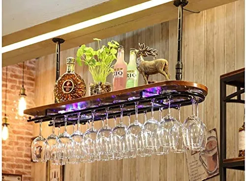 DJSMjbj - Portabicchieri da vino, da appendere, per soggiorno, bar, decorazione facile da installare, 1, 102*28*3.5cm