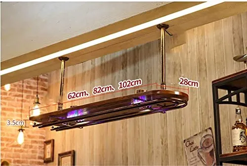 DJSMjbj - Portabicchieri da vino, da appendere, per soggiorno, bar, decorazione facile da installare, 1, 102*28*3.5cm
